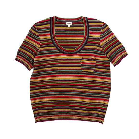 Vintage KENZO Striped Cardigan Twin Set - Sweater - Wool - Multicolor - Size M - Picture 5 of 7